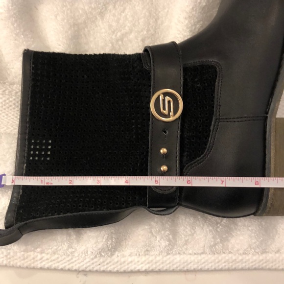 Skechers Black Leather Boot Suede Top Size 6.5 - Picture 7 of 7